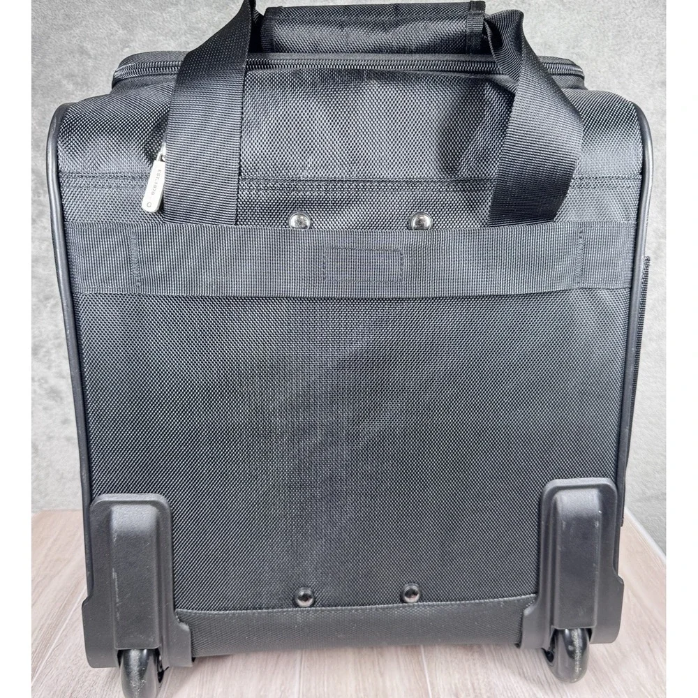 Travelon Rolling Luggage Laptop Bag Carry On Black Wheeled Tote Expandable 17x15